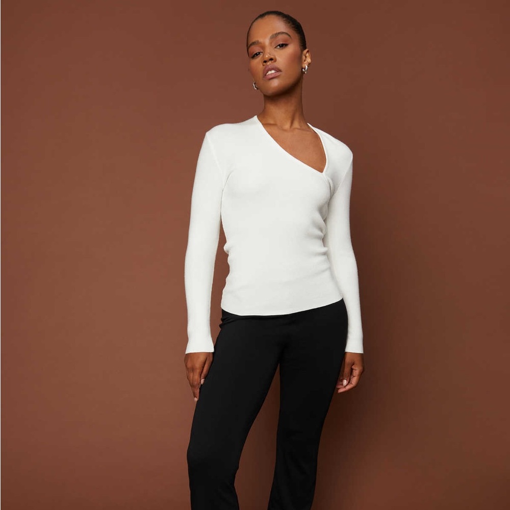 Oak + Fort white cutout sweater XS